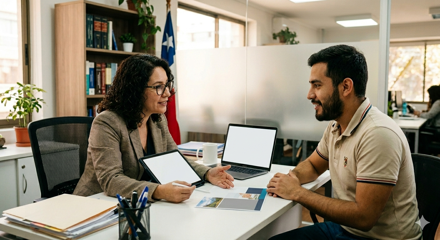 abogado y cliente hablando de los servicios