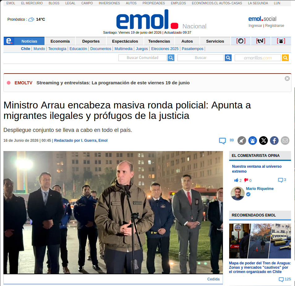 ministro arrau encabezo masiva ronda policial