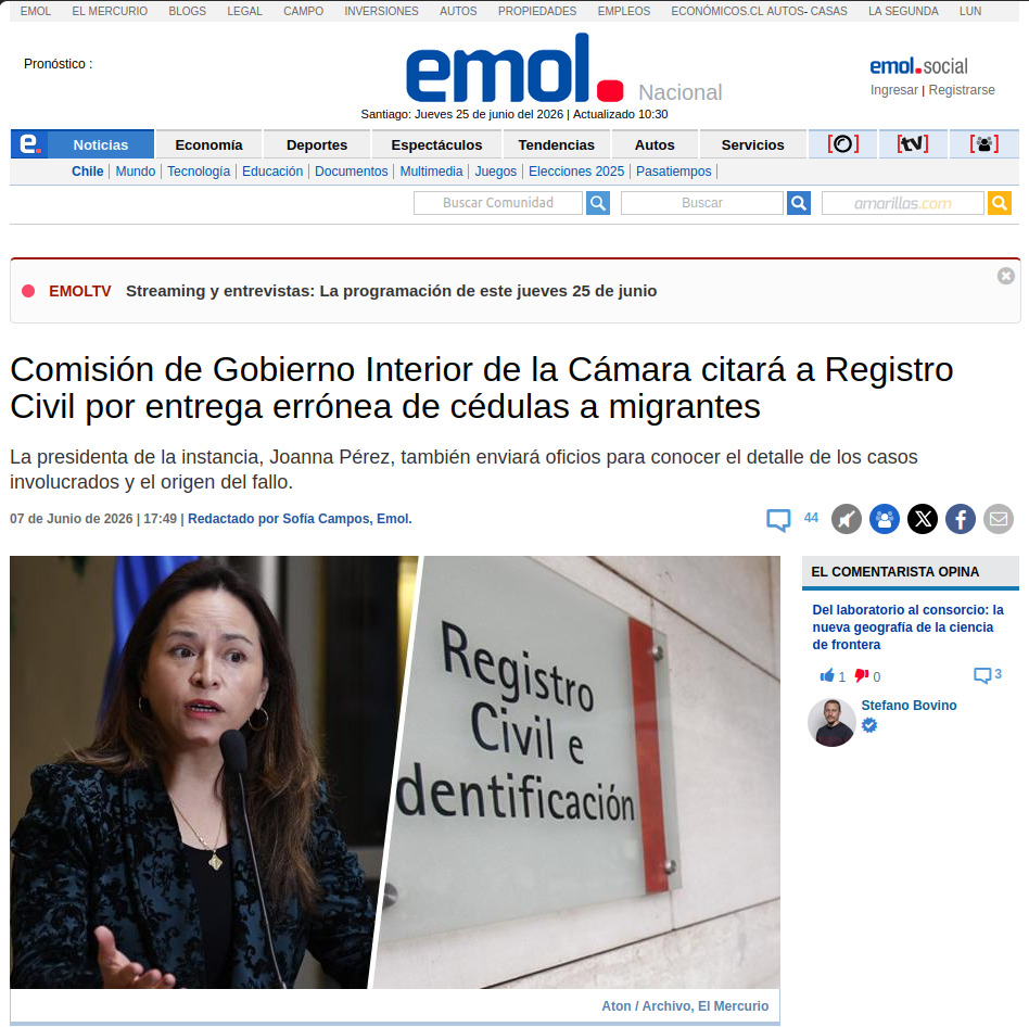 Registro Civil será citado por entrega errónea de cédulas con residencia definitiva a migrantes - portada