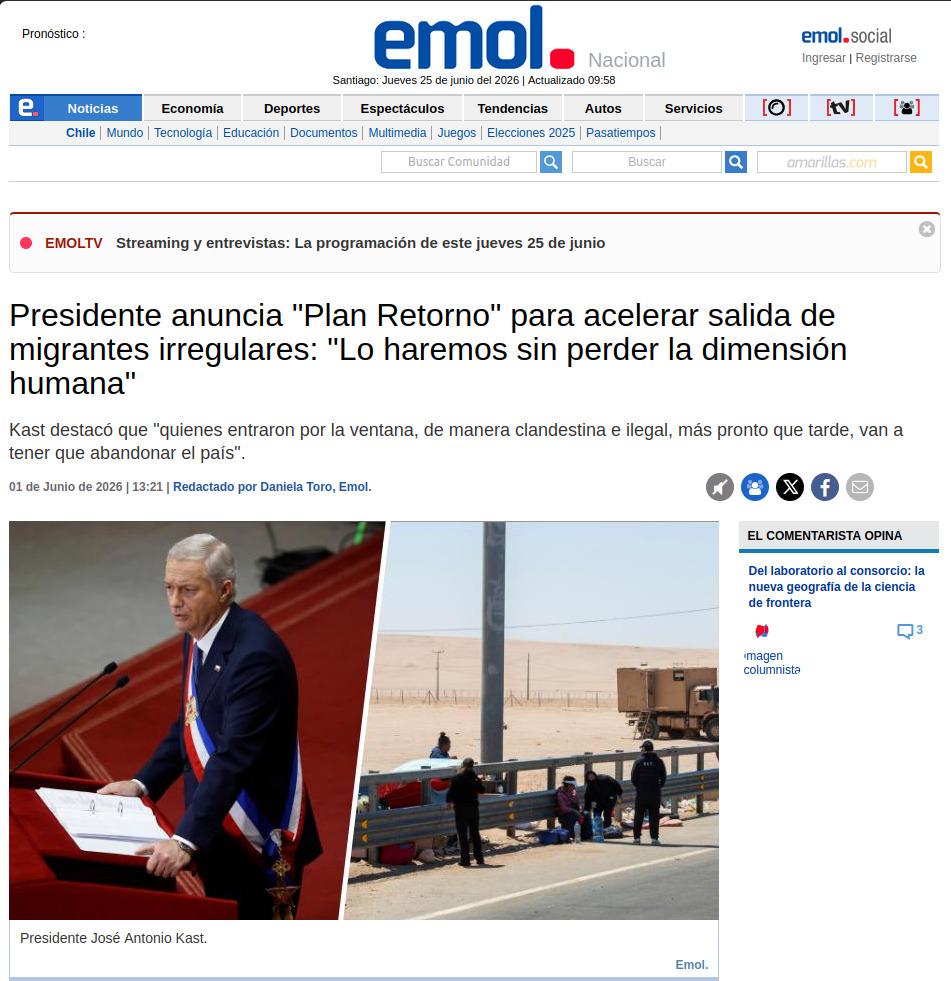 Presidente anuncia "Plan Retorno" para acelerar la salida de migrantes irregulares - portada